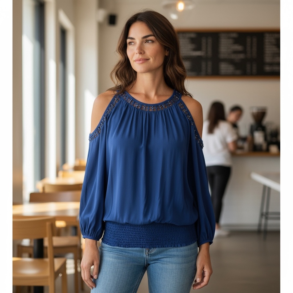 ♥️INC International♥️ Concepts Royal Blue Blouse size (Small)